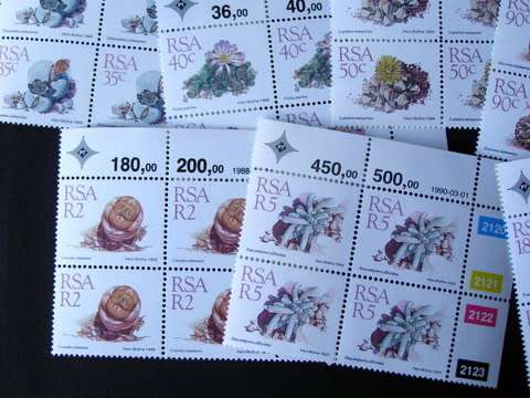 SOUTH AFRICA Mint Control Block Set - Succulents Definitive 1988