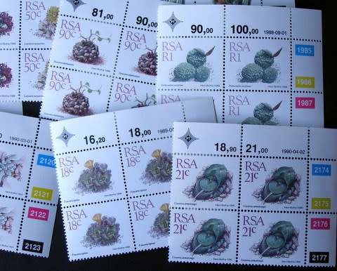 SOUTH AFRICA Mint Control Block Set - Succulents Definitive 1988