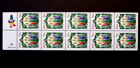 SOUTH AFRICA Mint Booklet Pane - Christmas 1996