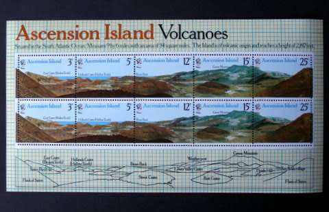 ASCENSION ISLAND Mint Miniature Sheet - Volcanoes 1978
