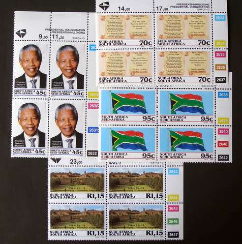 SOUTH AFRICA Mint Control Block Set - Presidential Inauguration 1994 //Nelson Mandela