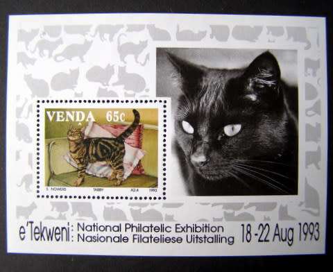 VENDA Mint Miniature Sheet - Cats 1993