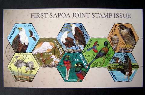 SWAZILAND Miniature Sheet (CTO) - First SAPOA Joint Stamp Issue 2004 //Birds