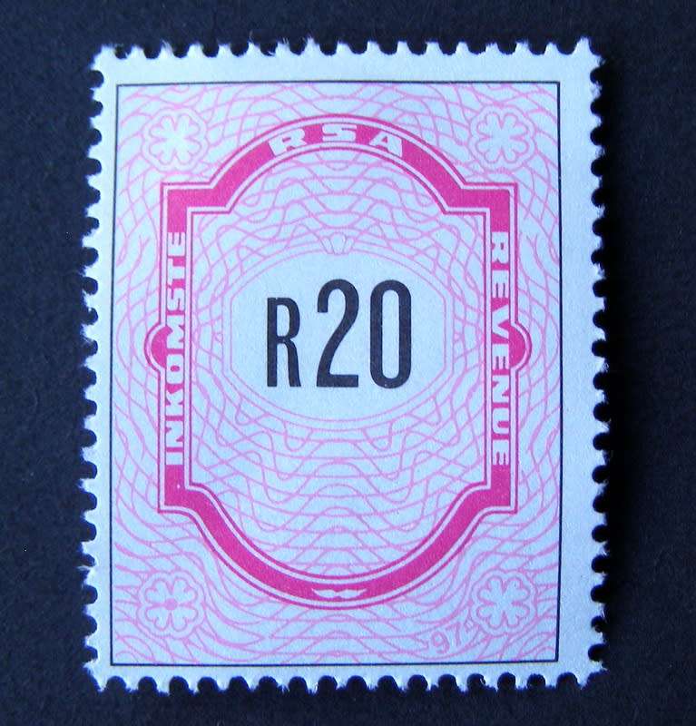 SOUTH AFRICA Mint Revenue Stamp - R20