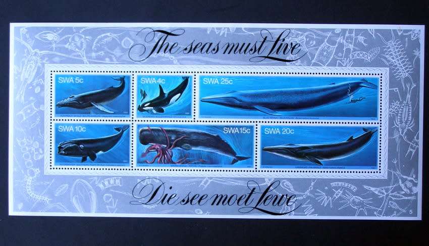 SWA Mint Miniature Sheet - Whales 1980