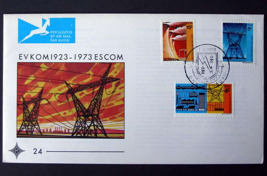 SOUTH AFRICA Cover - 50th Anniv. of Eskom 1973