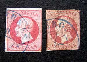 HANNOVER 1 Groschen stamps 1859/1864