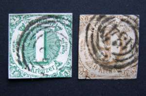 THURN & TAXIS - 2 Stamps, 1865  *R400*