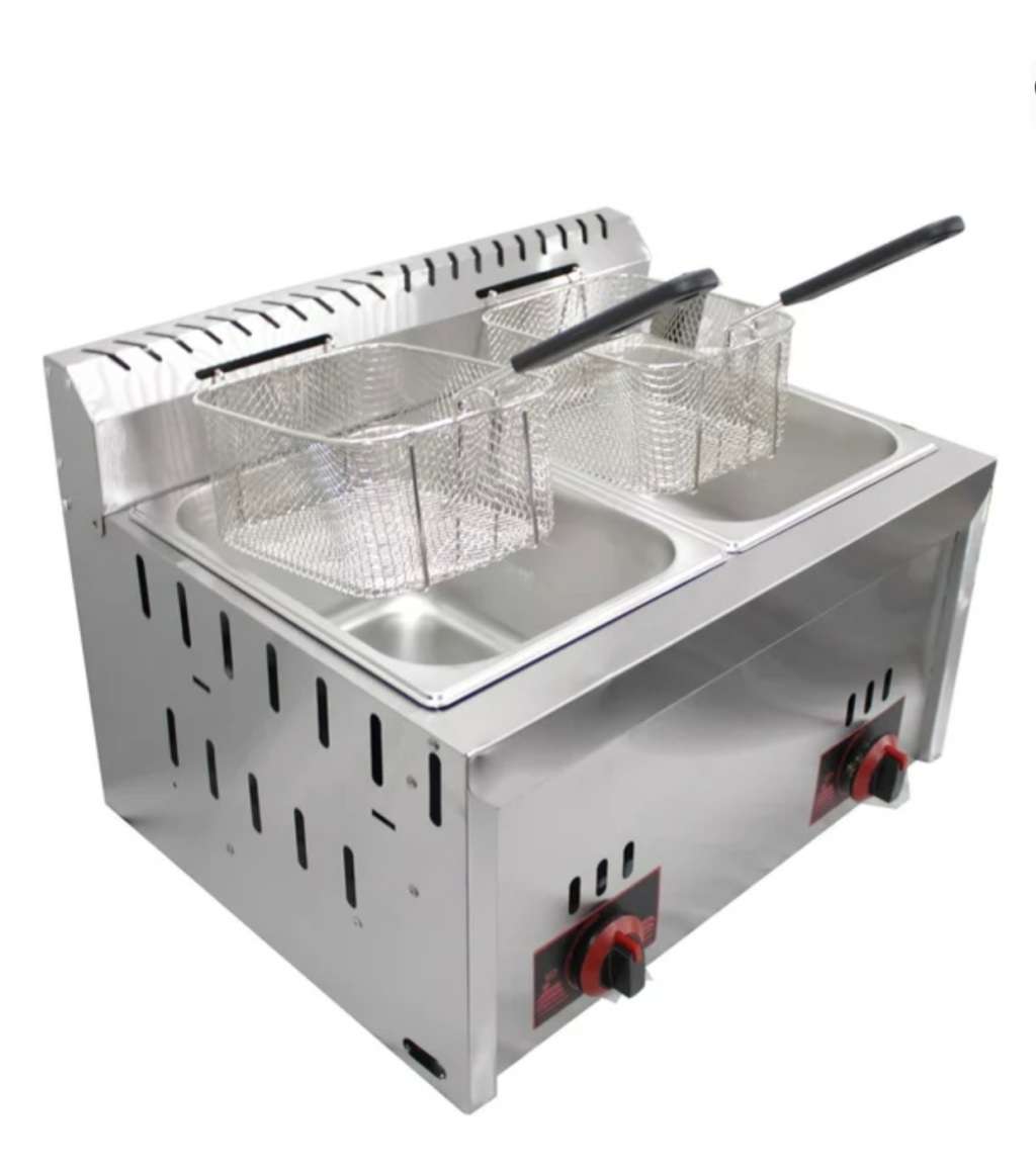 6L + 6L Golden Burner Double Tank Commercial Grade Gas Deep Fryer