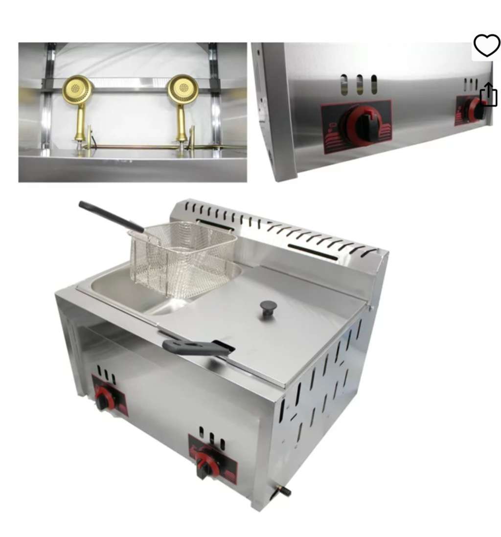 6L + 6L Golden Burner Double Tank Commercial Grade Gas Deep Fryer