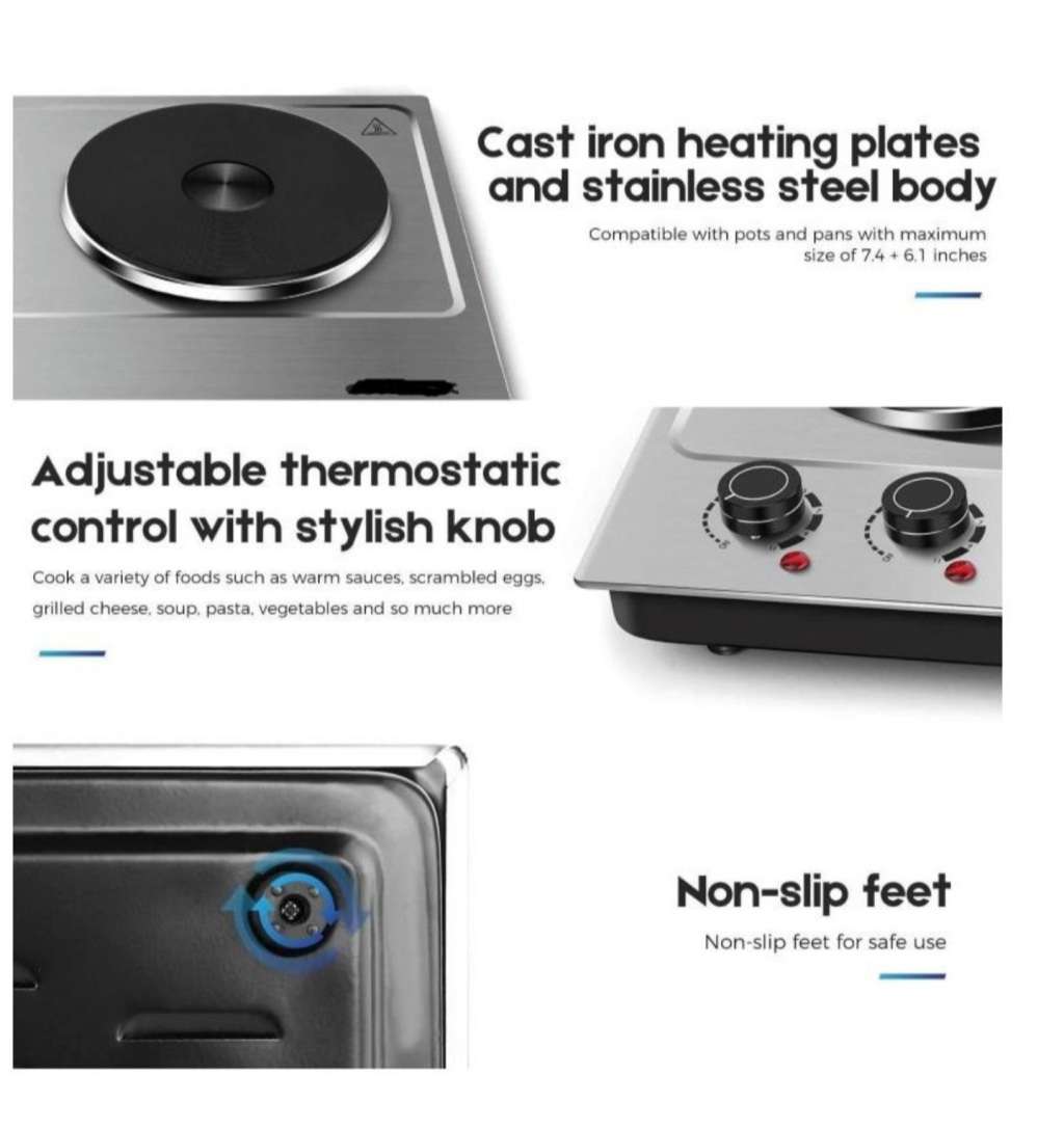 DIGIMARK-2IN1 Electric stove 1000W+1500W hot plate electric cooking