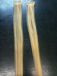Clip in synthetic hair extensions