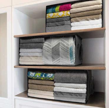 Large fabric storage bag With Handles and viewing window space saving organizer for clothes,blankets