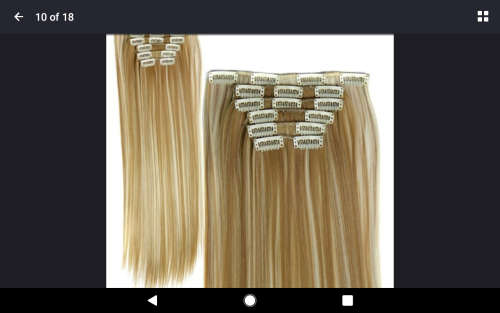 Hair extensions clip in set.