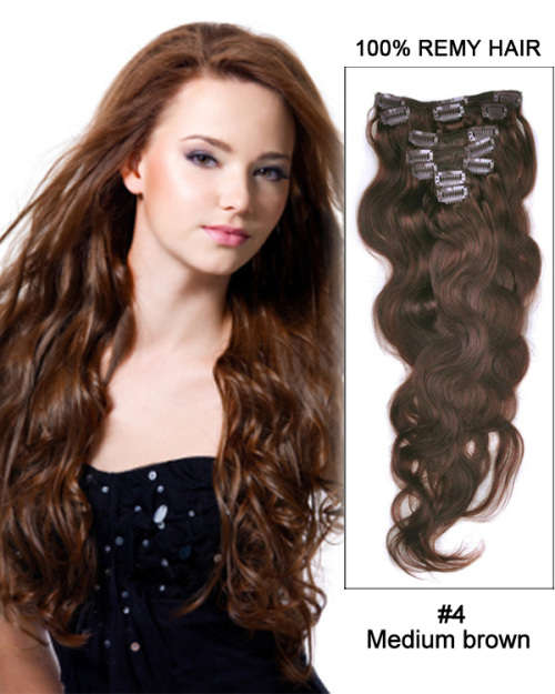 Clip in hair extensions,full set,100%real remy human brazillian hair. Choose any color
