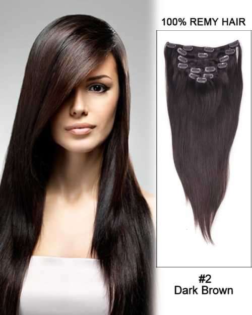 Clip in hair extensions,full set,100%real remy human brazillian hair. Choose any color