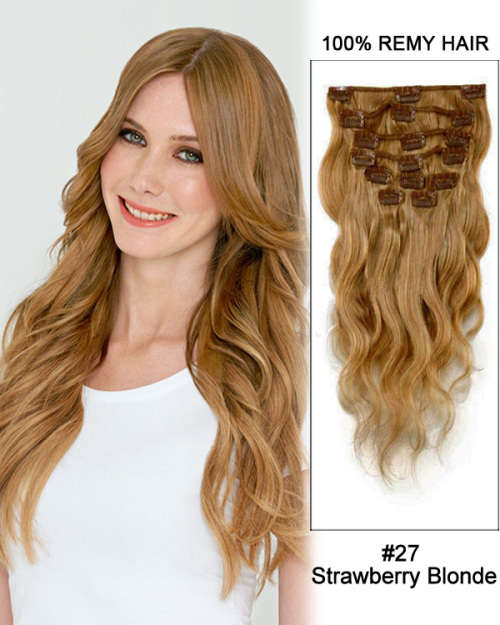 Clip in hair extensions,full set,100%real remy human brazillian hair. Choose any color