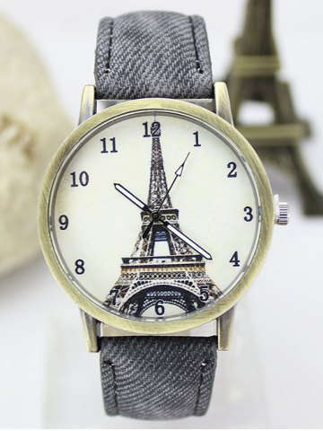 Eiffel tower fabric watch strap