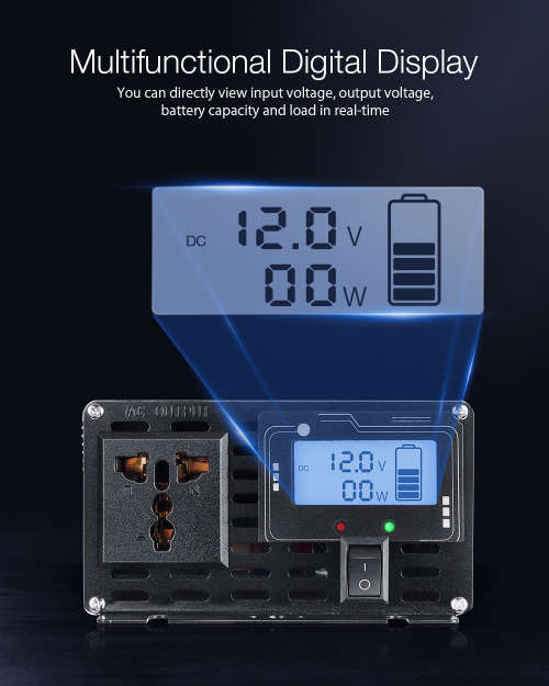 Minleaf LCD 3000W Pure Sine Wave Inverter DC12/24V To AC220V Inverter