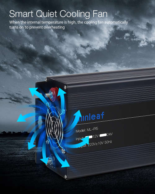 Minleaf LCD 3000W Pure Sine Wave Inverter DC12/24V To AC220V Inverter