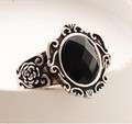 BLACK RHINESTONE RING ***BEAUTIFUL DESIGN***