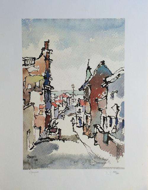 Gregoire Boonzaier limited edition print, District Six Street Scene (unframed)