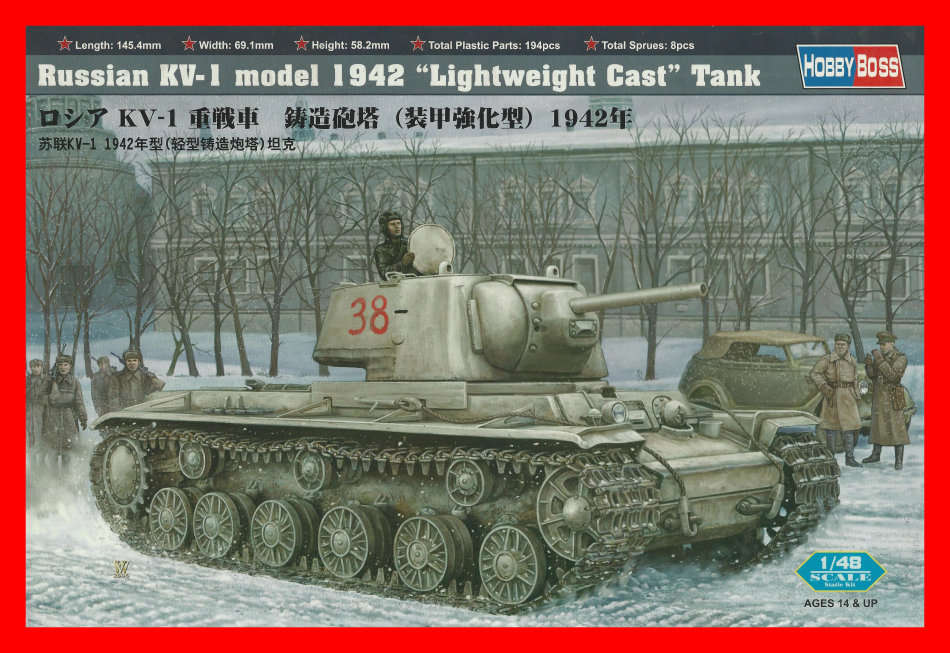 1/48 Russian KV-1  1942 Tank.  Hobby Boss.  Brand new and immediate shipping