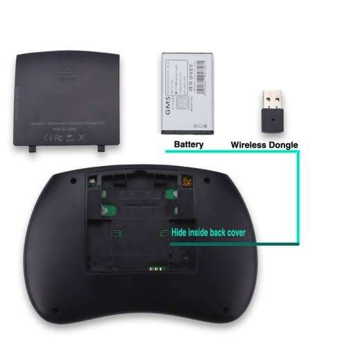 Wireless Mini Keyboard with Touchpad for Android TV Box and XBOX360/PS3 and PC Black
