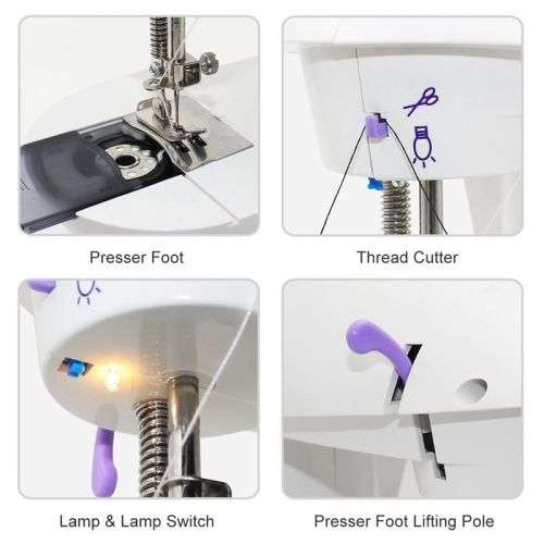 Mini Sewing Machine¿SA Plug Portable Electric Sewing Machine with Lamp