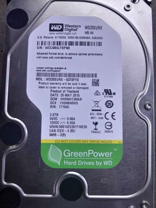 WESTERN DIGITAL AV-2TB SATA3 HARD DISK DRIVE