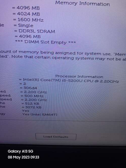 DELL INSPIRON 5558 i5 5200U FOR SPARES