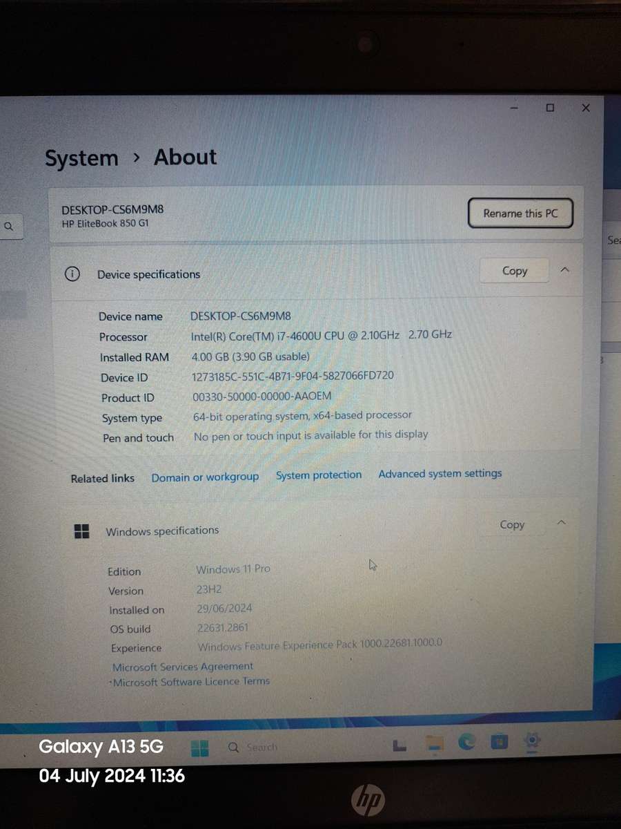 HP ELITEBOOK 850 G1 CORE i7-4600U SUPER CLEAN
