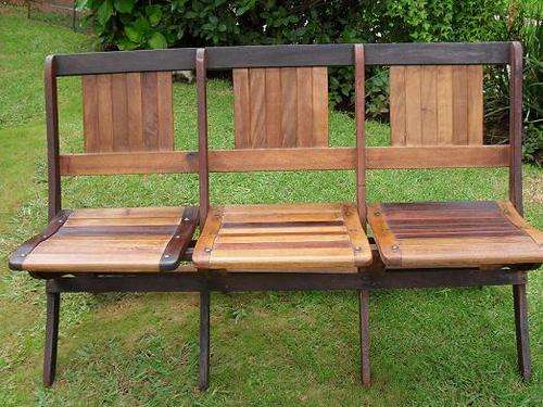 OLD FOLD UP WOODEN BENCH