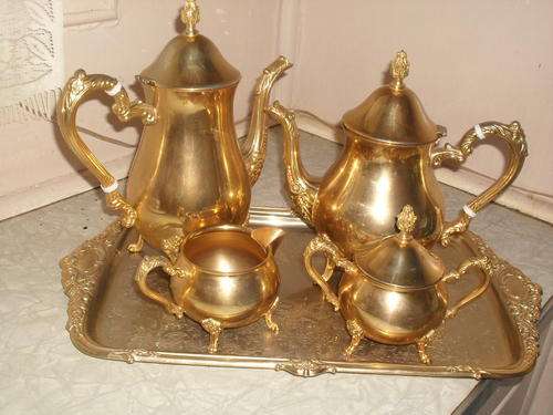 24 K GOLD PLATED COFFEE / TEA SET---DON'T MISS OUT ON THIS ONE