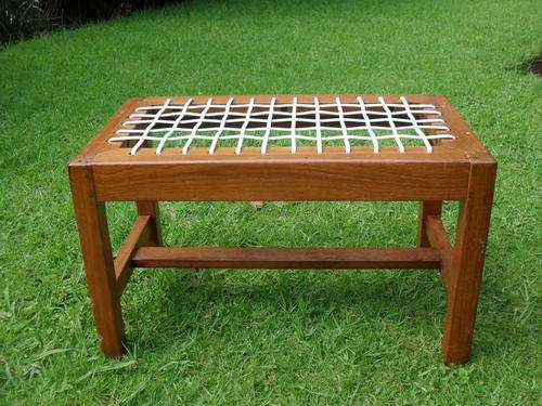 VINTAGE TEAK RIEMPIES FOOTSTOOL