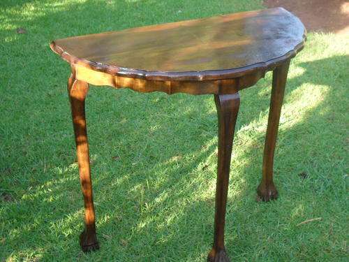 IMBUIA HALF MOON BALL AND CLAW TABLE