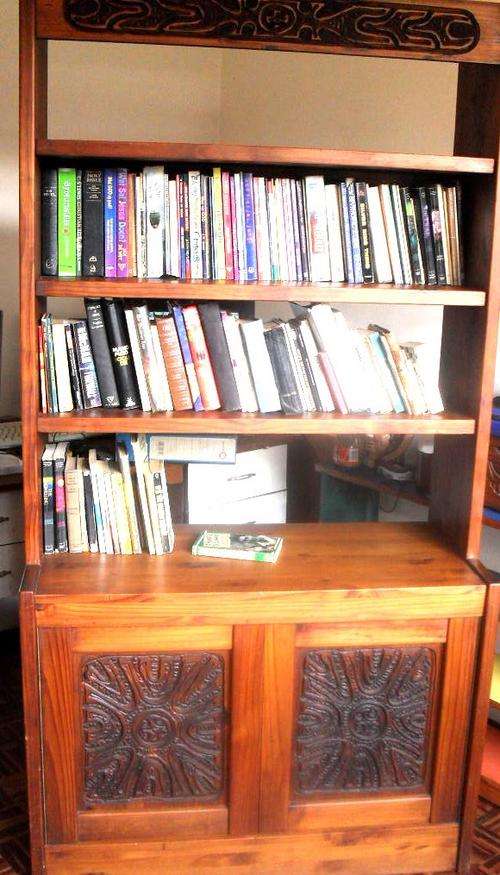 LOVELY CARVED DISPLAY/BOOKSHELF