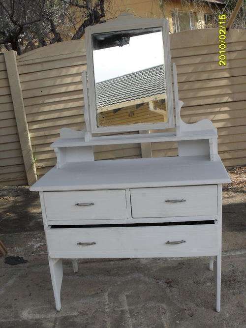 VERY, VERY OLD WHTE WASHED DRESSING TABLE