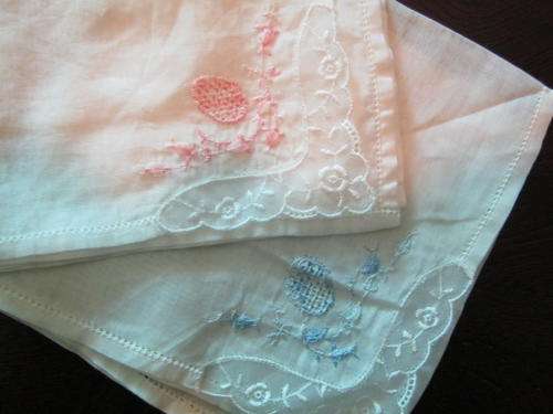2 Vintage Handkerchiefs