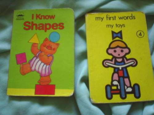 2 Board Books:  I Know Shapes and My First Words - My Toys