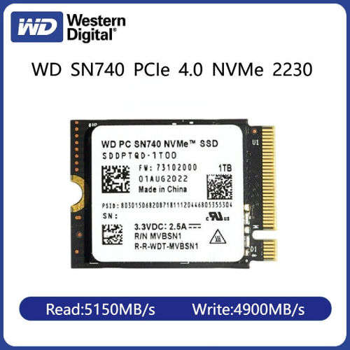 WD SN740 NVMe 512GB SEALED M.2 2230 Gen4 x4