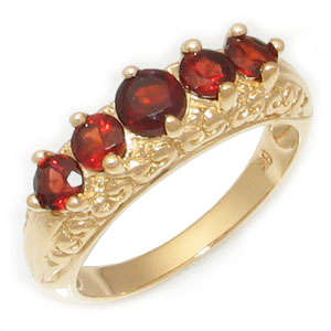 ANTIQUE 1.4CT GARNET 9K SOLID YELLOW GOLD RING ~$359