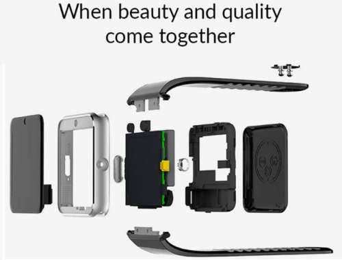 GTO8 Smart Watch with onboard phone and camera. Gold color