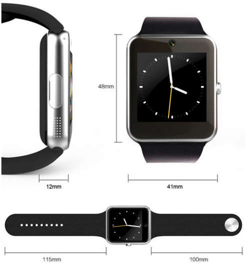 GTO8 Smart Watch with onboard phone and camera. Gold color