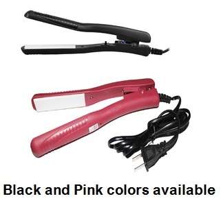 Professional Slim Ceramic Hair Straightener. Black + Pink colors available