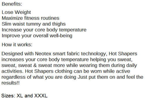 Hot Shapers Slimming Waist Belt. For Great Looking Body. Available in XL and XXXL size.