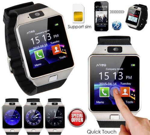 Local Stock. Smart Watch Phone with onboard call function and camera. Black and Silver colors