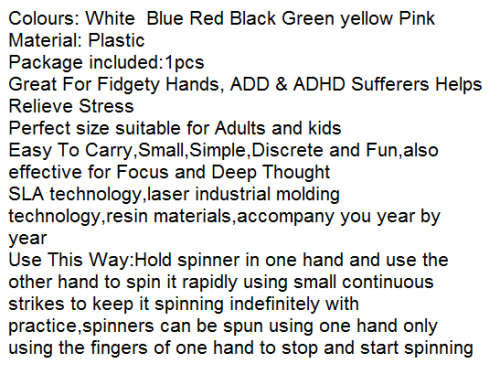Stress Relieving Fidget Spinner. Multicolours