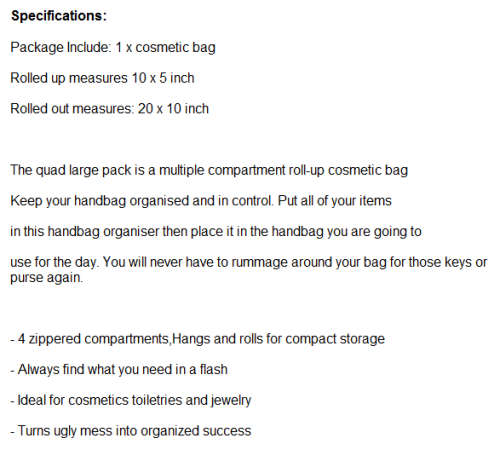 Multi Storage Cosmetic Bag. Your travel buddy. Holds everything neatly in seperate compartments.