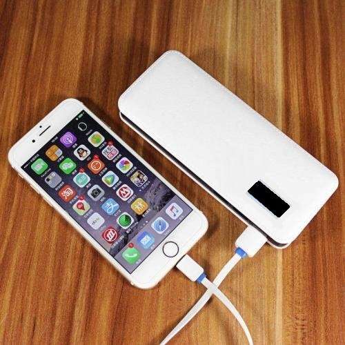 Portable USB 10 000mAh Power Bank, Backup Battery Pack. Available is Black, White & Pink.